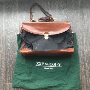 XXi Secolo Canvas & Leather Briefcase w/ Strap